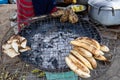 Street foods in Lagos Nigeria; Bole otherwise known as roasted plantain, along with yam and sweet potato