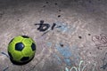 Street football ball with graffitis