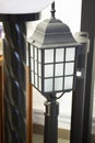 Street forged metal lanterns. Classic garden led lamp Royalty Free Stock Photo