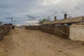 Street in former Aral Sea port town Moynaq Mo ynoq or Muynak , Uzbekist Royalty Free Stock Photo