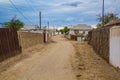 Street in former Aral Sea port town Moynaq Mo ynoq or Muynak , Uzbekist Royalty Free Stock Photo