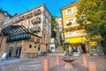 Street with fountain and historic monument in Baden-Baden. Germany Royalty Free Stock Photo