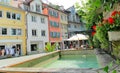 Street and fountain in Lindau Bodensee Germany Royalty Free Stock Photo