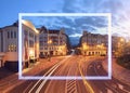 The street with frame in the old sity Royalty Free Stock Photo