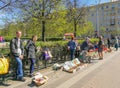 Street free market in the Moskovsky Avenue near the Moskovskaya metro station in St. Petersburg