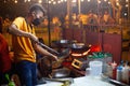 Street French fries vendor at Roxas night market