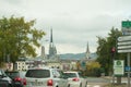 Street of french town Rouen with cars - France, Rouen