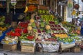 Street fruit shop with fresh fruits and vegetables in Istanbul at istiklal avenue, Turkey Royalty Free Stock Photo