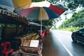 Street fruit and vegetable market-Fresh seasonal fruits and vegetables