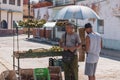 street fruit vendor in matanzas cuba Royalty Free Stock Photo