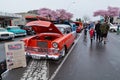 1950s autos at an outdoor classic car show Royalty Free Stock Photo