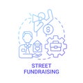 Street fundraising concept icon