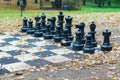 Street game of chess, tourist base, large-size chess Royalty Free Stock Photo