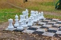 Street game of chess, tourist base, large-size chess Royalty Free Stock Photo