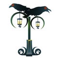 Street Gothic lantern with two black Raven