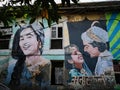Street graffiti/art in the bylaws of Bandra. Waroda road street art. Mumbai India. Royalty Free Stock Photo