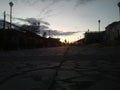 Street in Granada, Nicaragua, at sunset Royalty Free Stock Photo