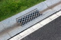 Street gutter of a stormwater drainage system Royalty Free Stock Photo