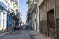 Street in Havana with ruinous houses, Cuba