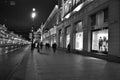 Street with historic building with lighting Royalty Free Stock Photo