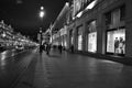 Street with historic building with lighting Royalty Free Stock Photo