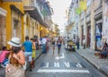 Street of Historic Center of Cartagena Royalty Free Stock Photo