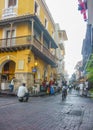 Street of Historic Center of Cartagena Royalty Free Stock Photo