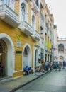 Street of Historic Center of Cartagena Royalty Free Stock Photo
