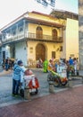 Street of Historic Center of Cartagena Royalty Free Stock Photo