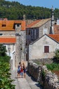 Street in the historic centre of Stari Grad town on Hvar island, Croatia Royalty Free Stock Photo