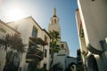 Street in historic city center of Santa Barbara, California CA, USA - may 2023 Royalty Free Stock Photo