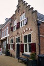 Street with historic dutch stepped gable houses Royalty Free Stock Photo