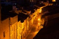 Street at historic part of Santiago de Compostela in night Royalty Free Stock Photo