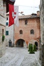 Street and historical buildings in Cividale, Italy Royalty Free Stock Photo