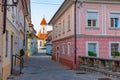 Street in the historical center of Kranj, Slovenia