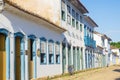 Street of historical center in Paraty, Rio de Janeiro, Brazil. Paraty is a preserved Portuguese colonial and Brazilian