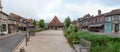 Street with historical half-timbered houses in Beuvron-en-Auge, Normandy France Royalty Free Stock Photo