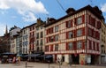 Street with historical houses in Bayonne city center. France Royalty Free Stock Photo