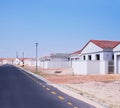 Street, homes and houses in neighborhood, residential area or community in Dallas, Texas in USA. Background, property Royalty Free Stock Photo