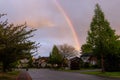 Street and Homes View at a Quite Residential Neighborhood in Suburban Area Royalty Free Stock Photo