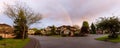 Street and Homes View at a Quite Residential Neighborhood in Suburban Area