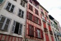 Street house in Bayonne city in basque region of the south of France north of spain bask country Royalty Free Stock Photo