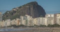 Street with houses in the copacabana beach area in Rio de Janeiro