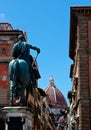 Street houses copula duomo cathedral, Florence, Italy Royalty Free Stock Photo