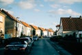 Street and houses in Marl stadt in Germany state of Nordrhein Westphalia