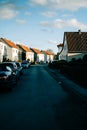 Street and houses in Marl stadt in Germany state of Nordrhein Westphalia