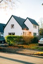 Street and houses in Marl stadt in Germany state of Nordrhein Westphalia