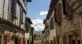 Street and houses in old Saint-Jean-Pied-de-Port, France Royalty Free Stock Photo