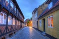 Street and houses in Ribe town, Denmark - HDR Royalty Free Stock Photo