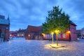 Street and houses in Ribe town, Denmark - HDR Royalty Free Stock Photo